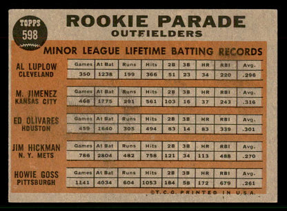 1962 Topps Baseball #598 Jim Hickman Mets EX-MT 567293
