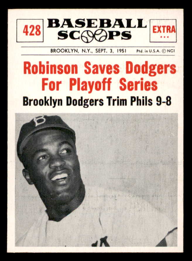 1961 Nu Card Scoops #428 Jackie Robinson Dodgers EX-MT 567296