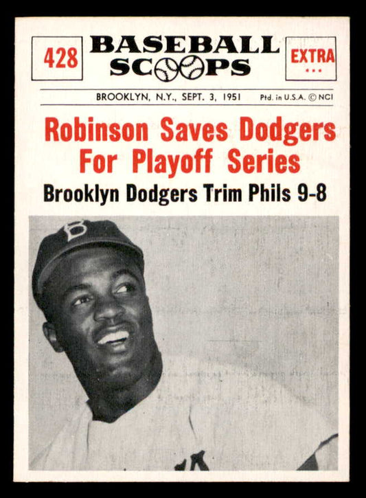 1961 Nu Card Scoops #428 Jackie Robinson Dodgers EX-MT 567296