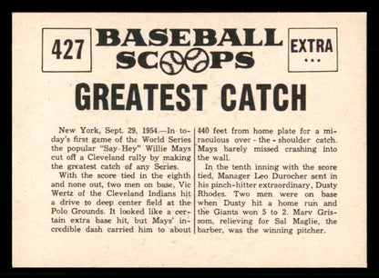 1961 Nu Card Scoops #427 Willie Mays Giants EX-MT 567297