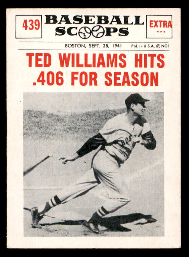 1961 Nu Card Scoops #439 Ted Williams Red Sox EX-MT 567298