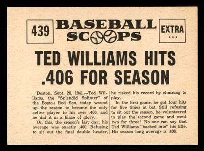 1961 Nu Card Scoops #439 Ted Williams Red Sox EX-MT 567298
