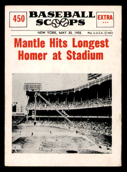 1961 Nu Card Scoops #450 Mickey Mantle Yankees EX+/EX-MT 567301