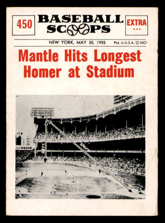 1961 Nu Card Scoops #450 Mickey Mantle Yankees EX+/EX-MT 567301