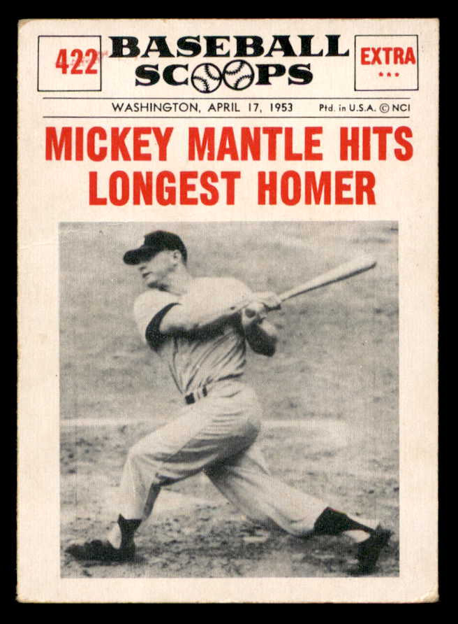 1961 Nu Card Scoops #422 Mickey Mantle Yankees VG-EX 567303