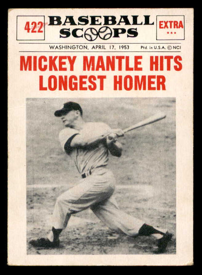 1961 Nu Card Scoops #422 Mickey Mantle Yankees VG-EX 567303
