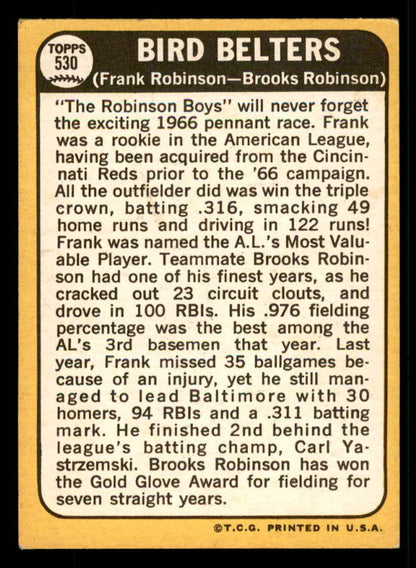 1968 Topps Baseball #530 Brooks Robinson Frank Robinson EX 567312