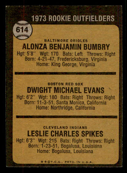 1973 Topps Baseball #614 Dwight Evans Red Sox EX-MT 567335