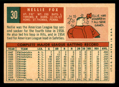 1959 Topps Baseball #030 Nellie Fox White Sox EX-MT 567350