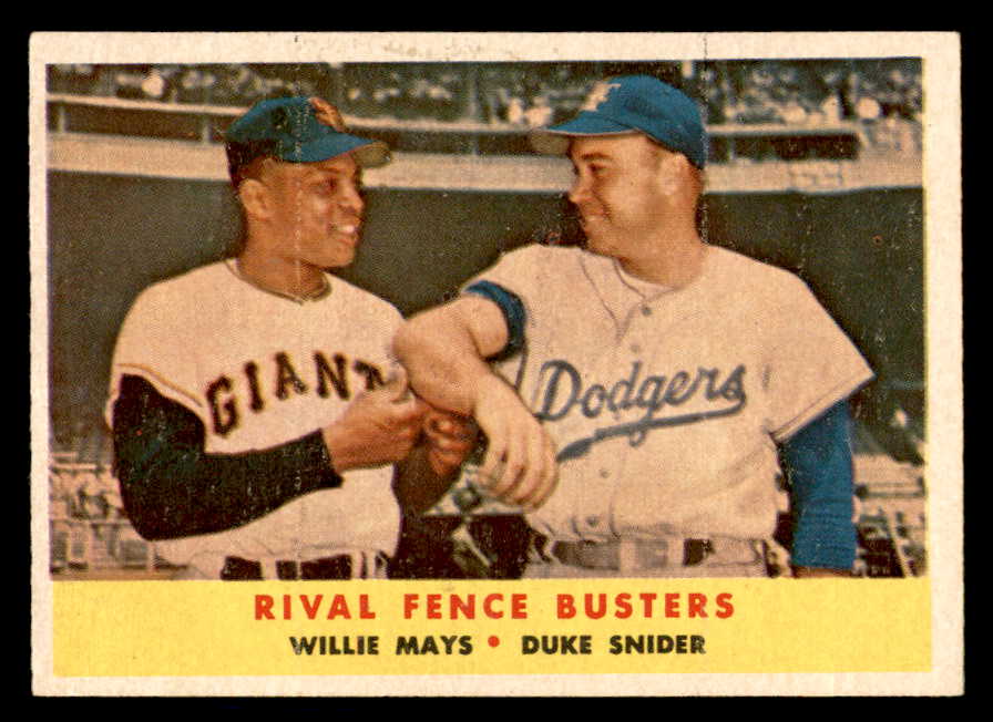 1958 Topps Baseball #436 Willie Mays Duke Snider EX-MT 567352