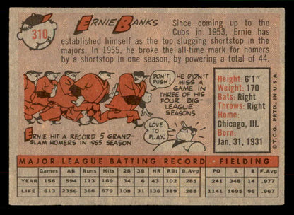 1958 Topps Baseball #310 Ernie Banks Cubs EX-MT 567355