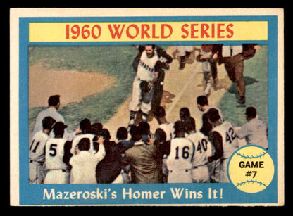 1961 Topps Baseball #312 World Series Game 7 Mazeroski VG-EX 567394