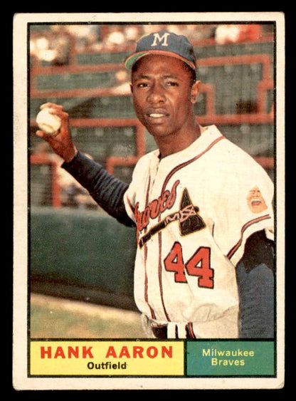 1961 Topps Baseball #415 Hank Aaron Braves VG-EX 567396