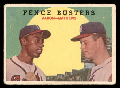 1959 Topps Baseball #212 Hank Aaron Eddie Mathews VG 567416