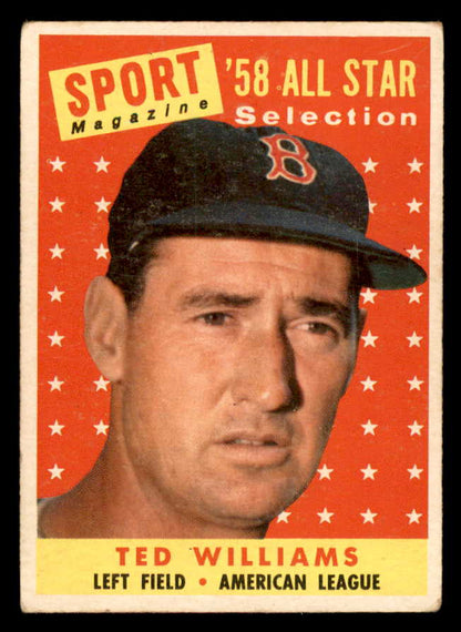 1958 Topps Baseball #485 Ted Williams A.S. Red Sox VG-EX 567418