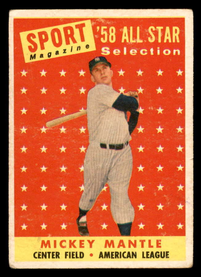 1958 Topps Baseball #487 Mickey Mantle A.S. Yankees VG 567424