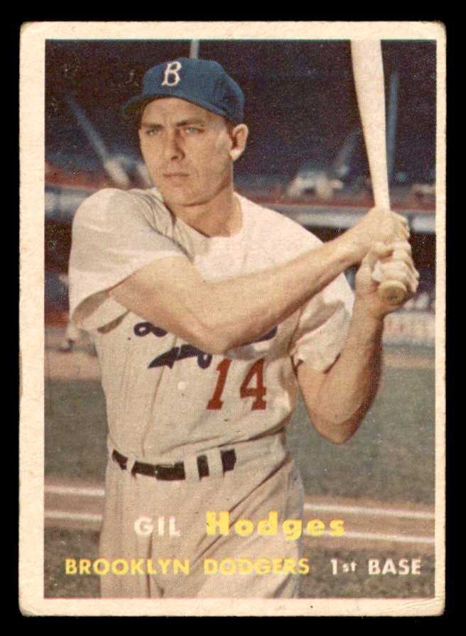 1957 Topps Baseball #080 Gil Hodges Dodgers VG 567426