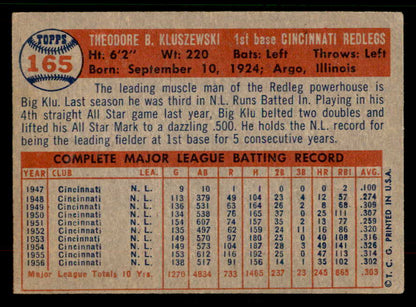 1957 Topps Baseball #165 Ted Kluszewski Reds VG-EX 567428