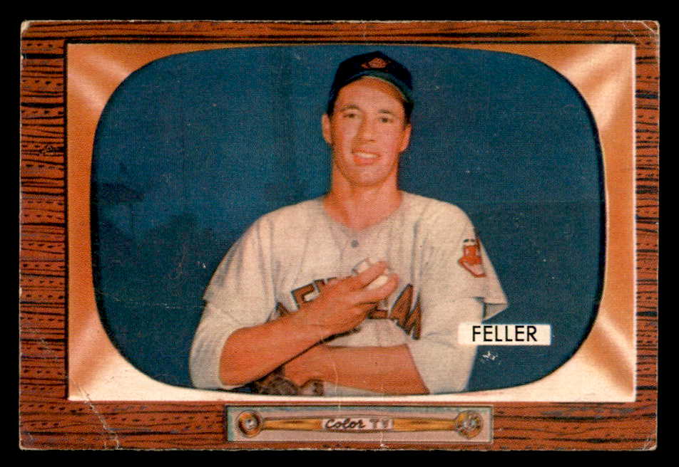 1955 Bowman Baseball #134 Bob Feller Indians Good 567440