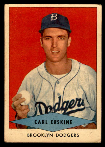 1954 Red Heart Carl Erskine Dodgers VG 567445