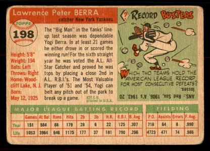 1955 Topps Baseball #198 Yogi Berra Yankees GD-VG 567453