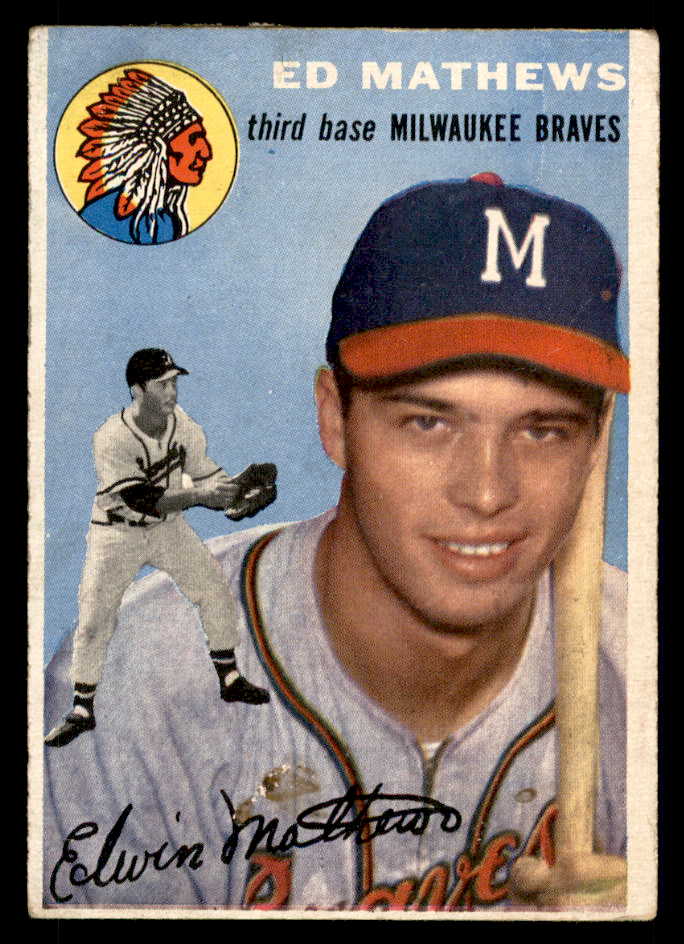 1954 Topps Baseball #030 Eddie Mathews Braves FR-GD 567456