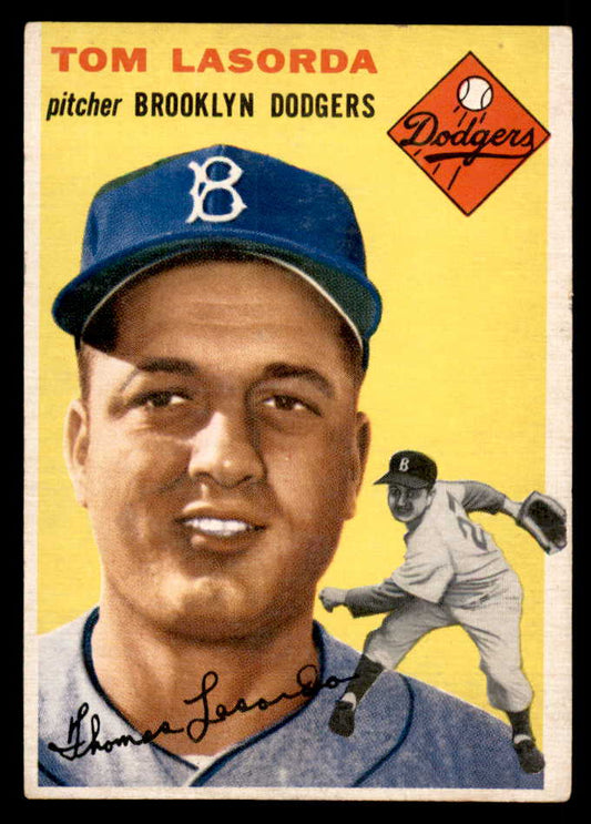 1954 Topps Baseball #132 Tom Lasorda Dodgers VG-EX 567461