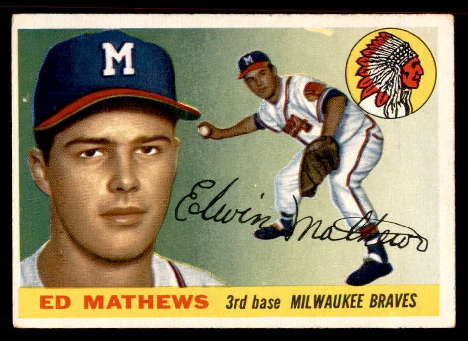 1955 Topps Baseball #155 Eddie Mathews Braves VG-EX 567465