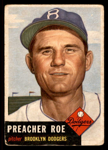 1953 Topps Baseball #254 Preacher Roe Dodgers VG 567480