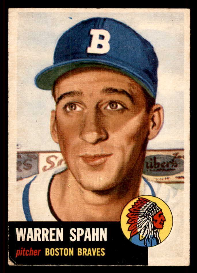 1953 Topps Baseball #147 Warren Spahn Braves VG-EX 567487