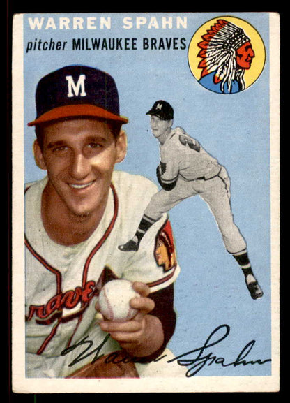 1954 Topps Baseball #020 Warren Spahn Braves VG-EX 567490