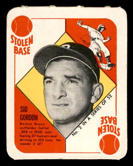 1951 Topps Red Backs #002 Sid Gordon Braves VG-EX 567497