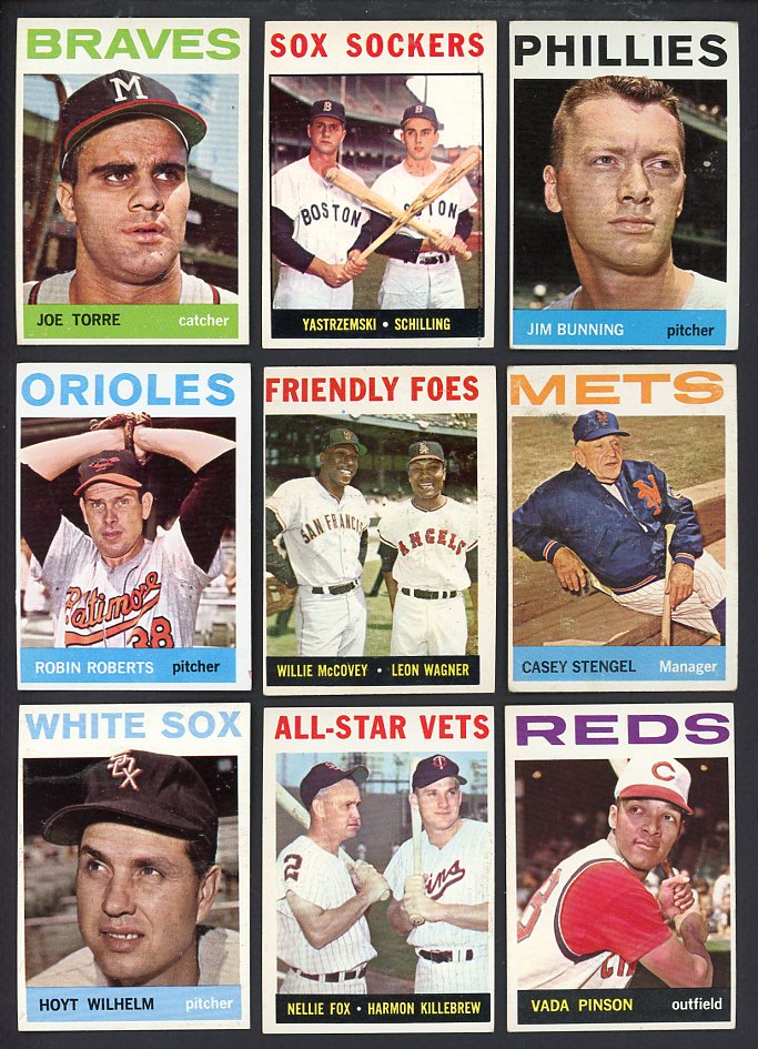 1964 Topps Set Lot 467 Diff VG-EX Bunning Roberts Stengel 567520