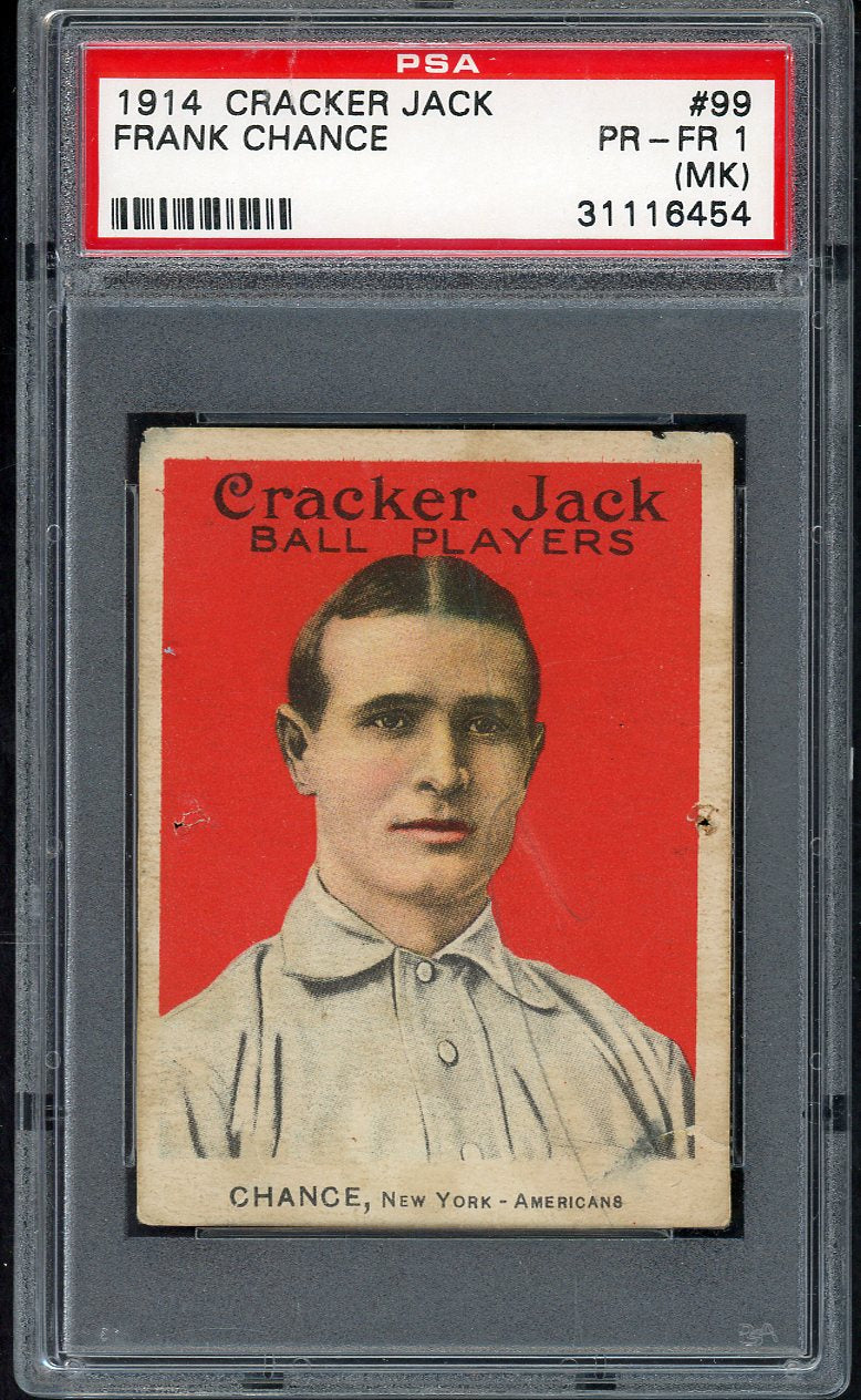 1914 Cracker Jack #099 Frank Chance Yankees PSA 1 PR-FR mk 567523