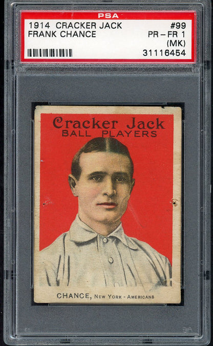 1914 Cracker Jack #099 Frank Chance Yankees PSA 1 PR-FR mk 567523