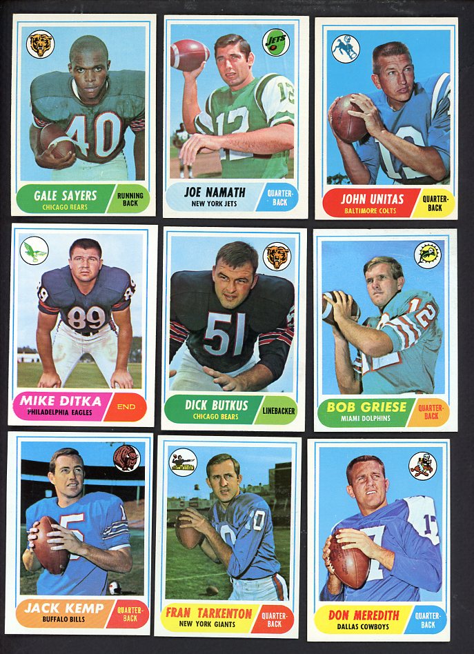 1968 Topps Football Complete Set EX++ Namath Unitas Griese 567528