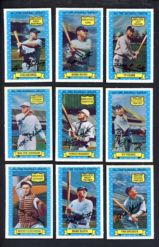 1972 Kelloggs All Time Greats Complete Set NR-MT Ruth Gehrig 567534