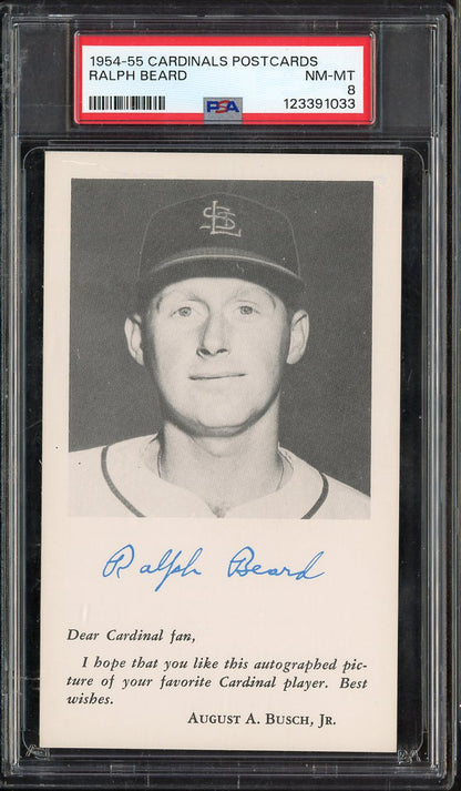 1954-55 Cardinals Postcards Ralph Beard PSA 8 NM/MT 567554