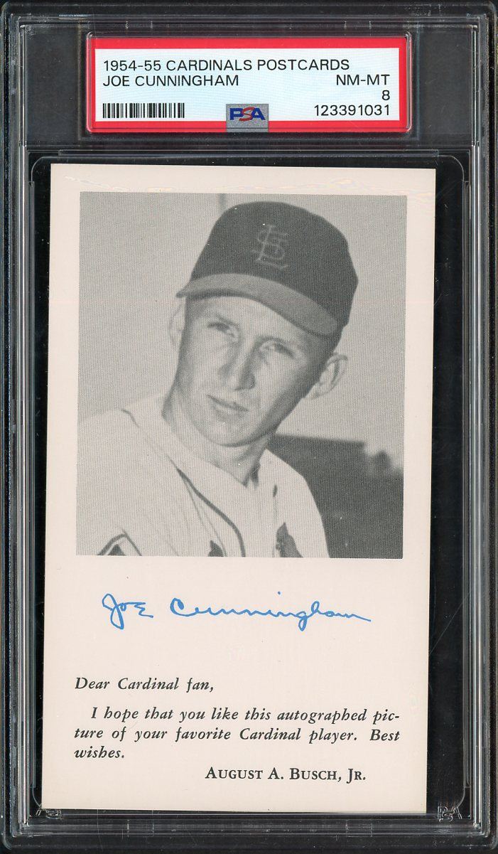 1954-55 Cardinals Postcards Joe Cunningham PSA 8 NM/MT 567555