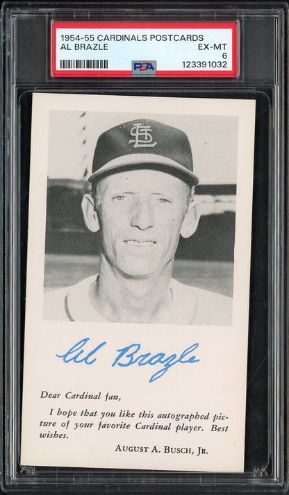 1954-55 Cardinals Postcards Al Brazle PSA 6 EX-MT 567559