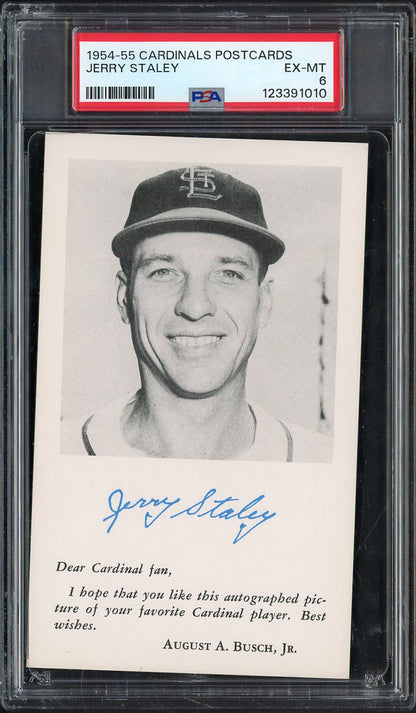 1954-55 Cardinals Postcards Jerry Staley PSA 6 EX-MT 567567