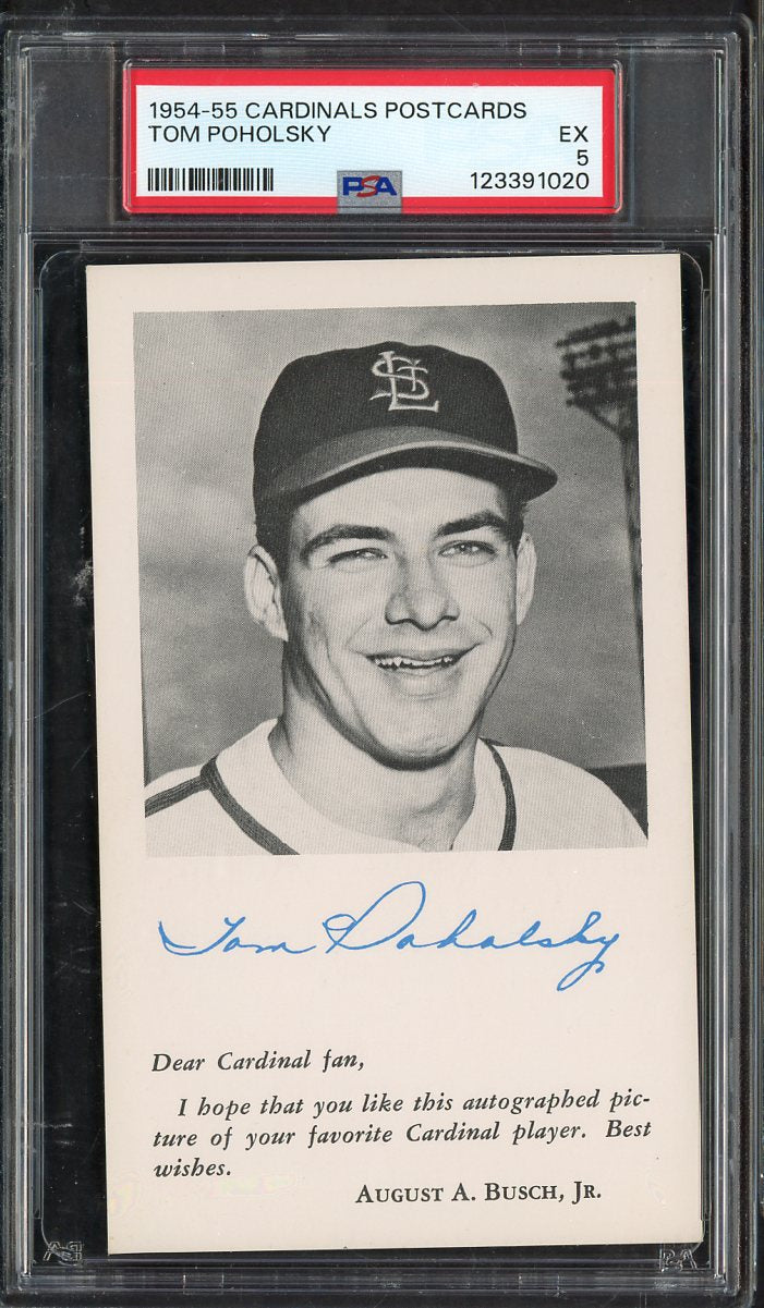 1954-55 Cardinals Postcards Tom Poholsky PSA 5 EX 567568
