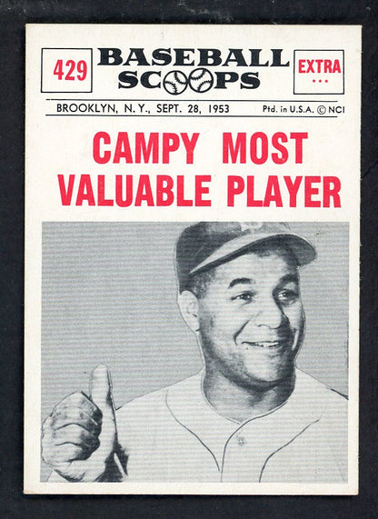1961 Nu Card Scoops #429 Roy Campanella Dodgers EX-MT 567577