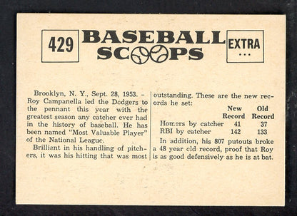 1961 Nu Card Scoops #429 Roy Campanella Dodgers EX-MT 567577