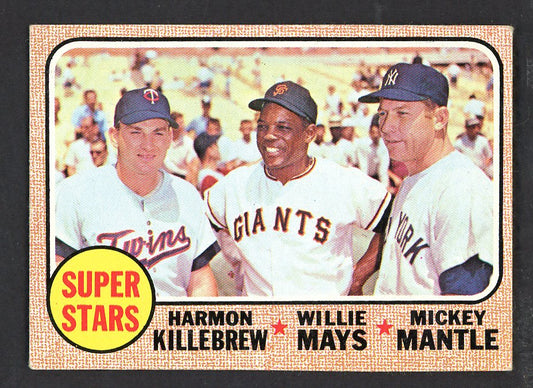 1968 Topps Baseball #490 Mickey Mantle Willie Mays EX-MT 567585