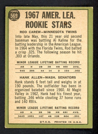 1967 Topps Baseball #569 Rod Carew Twins VG-EX 567587