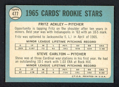 1965 Topps Baseball #477 Steve Carlton Cardinals EX-MT 567589