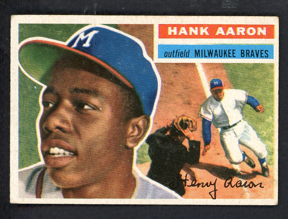 1956 Topps Baseball #031 Hank Aaron Braves VG-EX White 567595