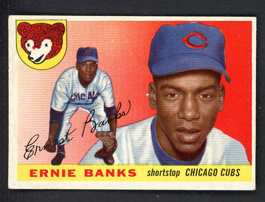 1955 Topps Baseball #028 Ernie Banks Cubs EX+ 567597