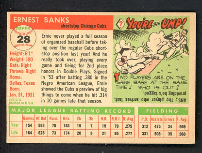 1955 Topps Baseball #028 Ernie Banks Cubs EX+ 567597